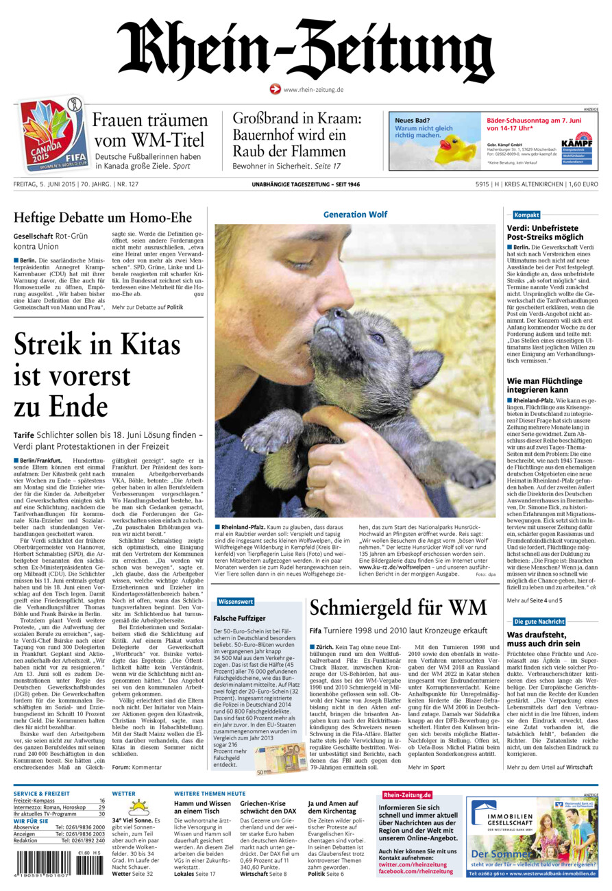 Rhein-Zeitung Kreis Altenkirchen vom Freitag, 05.06.2015