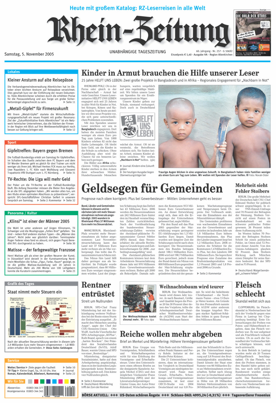 Rhein-Zeitung Kreis Altenkirchen vom Samstag, 05.11.2005