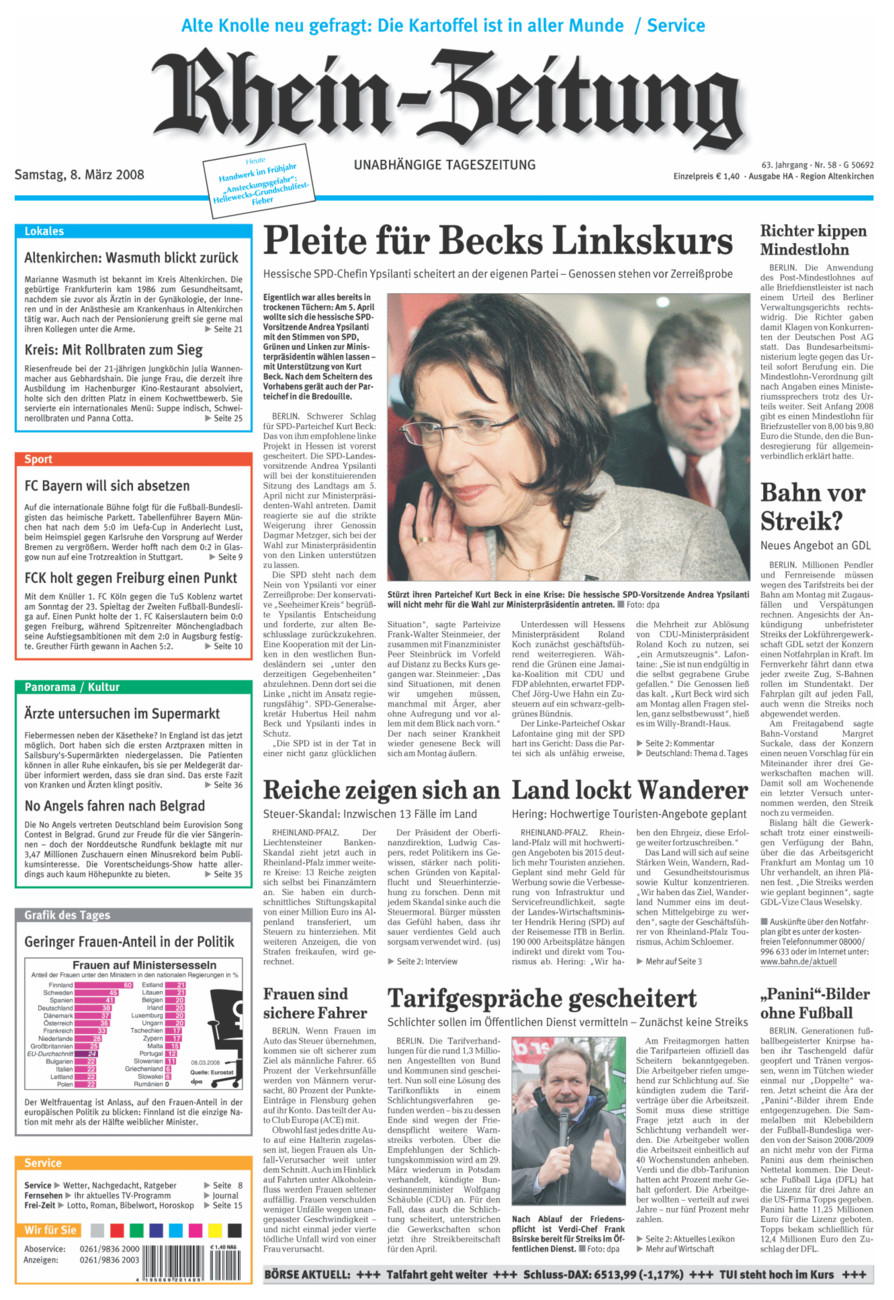 Rhein-Zeitung Kreis Altenkirchen vom Samstag, 08.03.2008