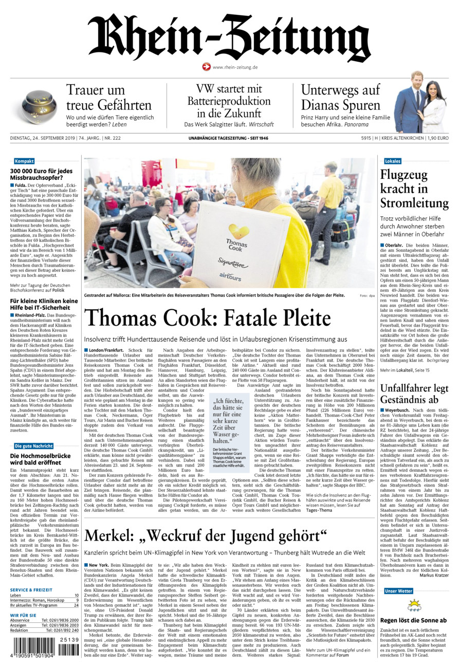Rhein-Zeitung Kreis Altenkirchen vom Dienstag, 24.09.2019