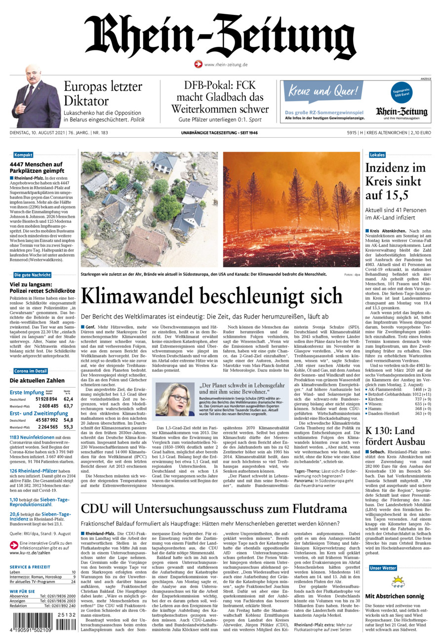 Rhein-Zeitung Kreis Altenkirchen vom Dienstag, 10.08.2021