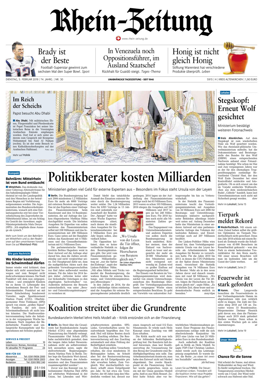 Rhein-Zeitung Kreis Altenkirchen vom Dienstag, 05.02.2019