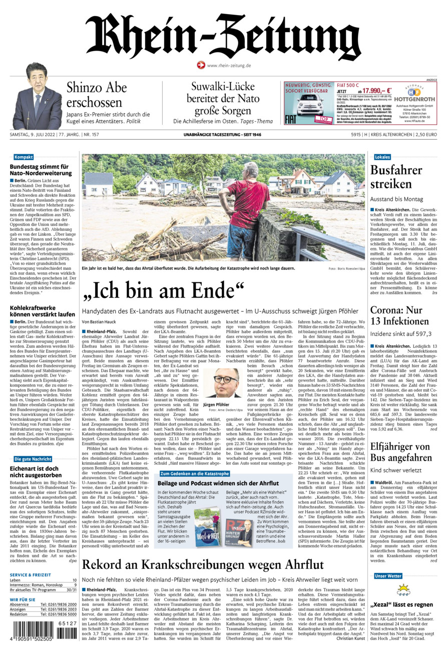 Rhein-Zeitung Kreis Altenkirchen vom Samstag, 09.07.2022