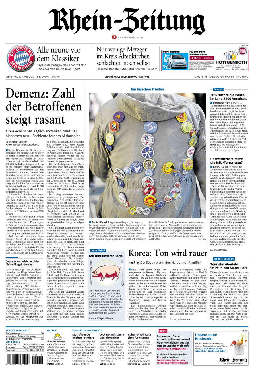 Rhein-Zeitung Kreis Altenkirchen vom Dienstag, 02.04.2013