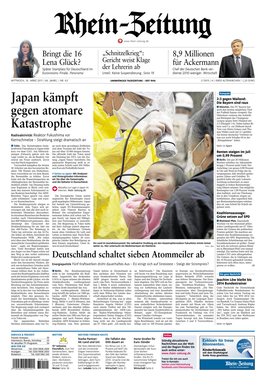 Rhein-Zeitung Kreis Altenkirchen vom Mittwoch, 16.03.2011
