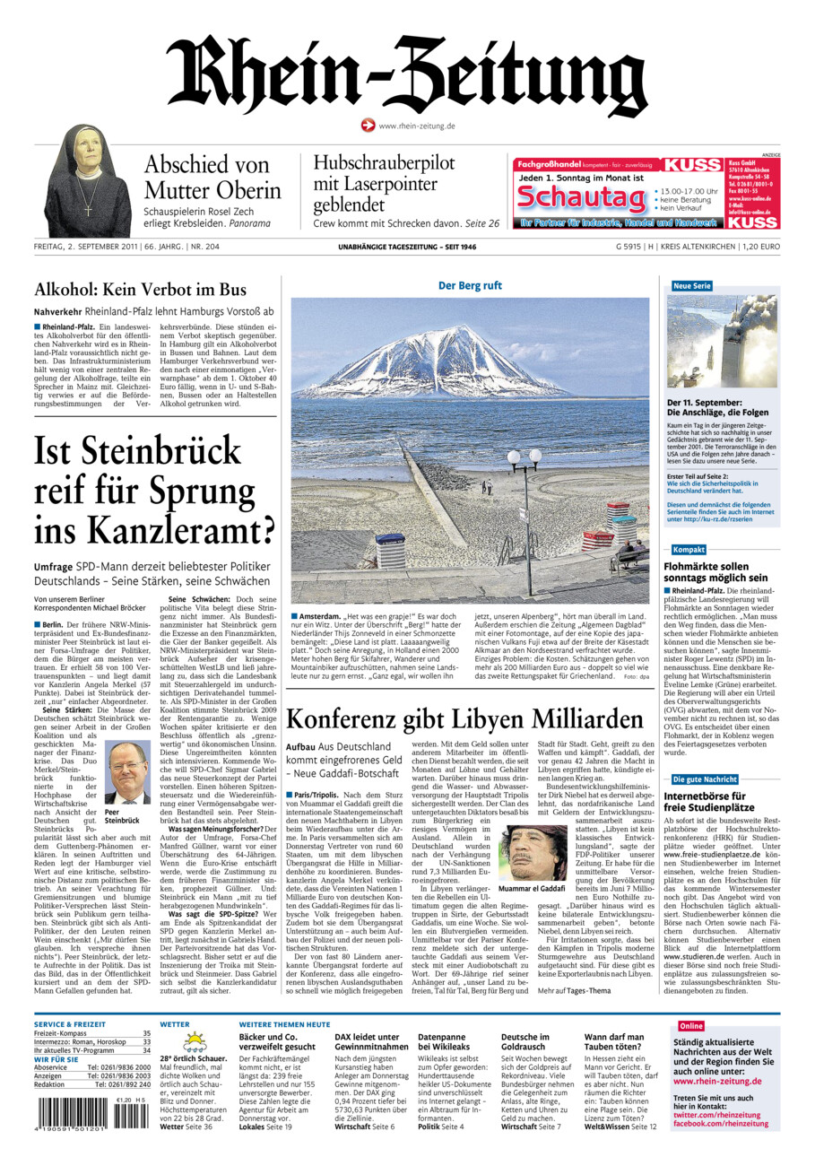Rhein-Zeitung Kreis Altenkirchen vom Freitag, 02.09.2011
