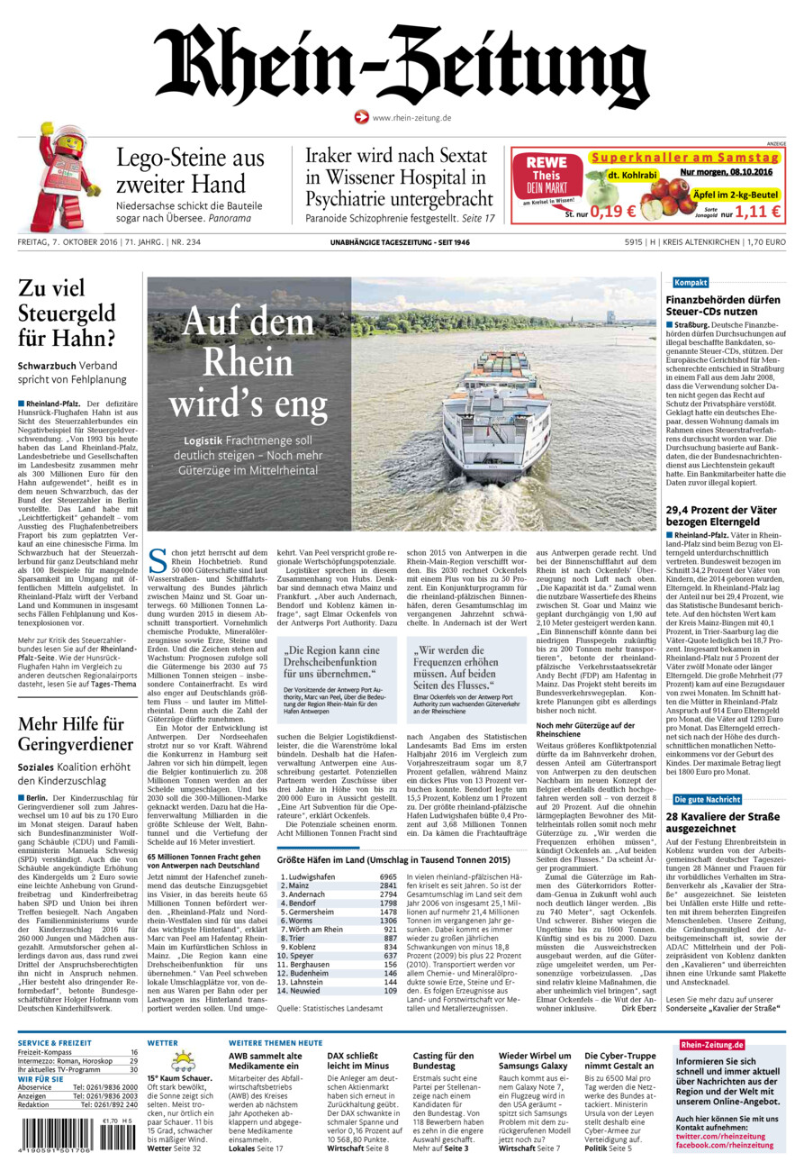 Rhein-Zeitung Kreis Altenkirchen vom Freitag, 07.10.2016