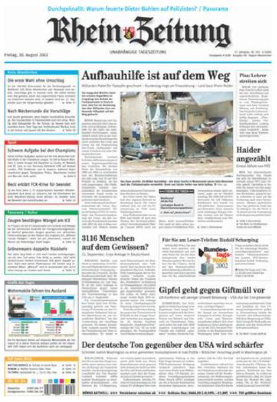 Rhein-Zeitung Kreis Altenkirchen vom Freitag, 30.08.2002