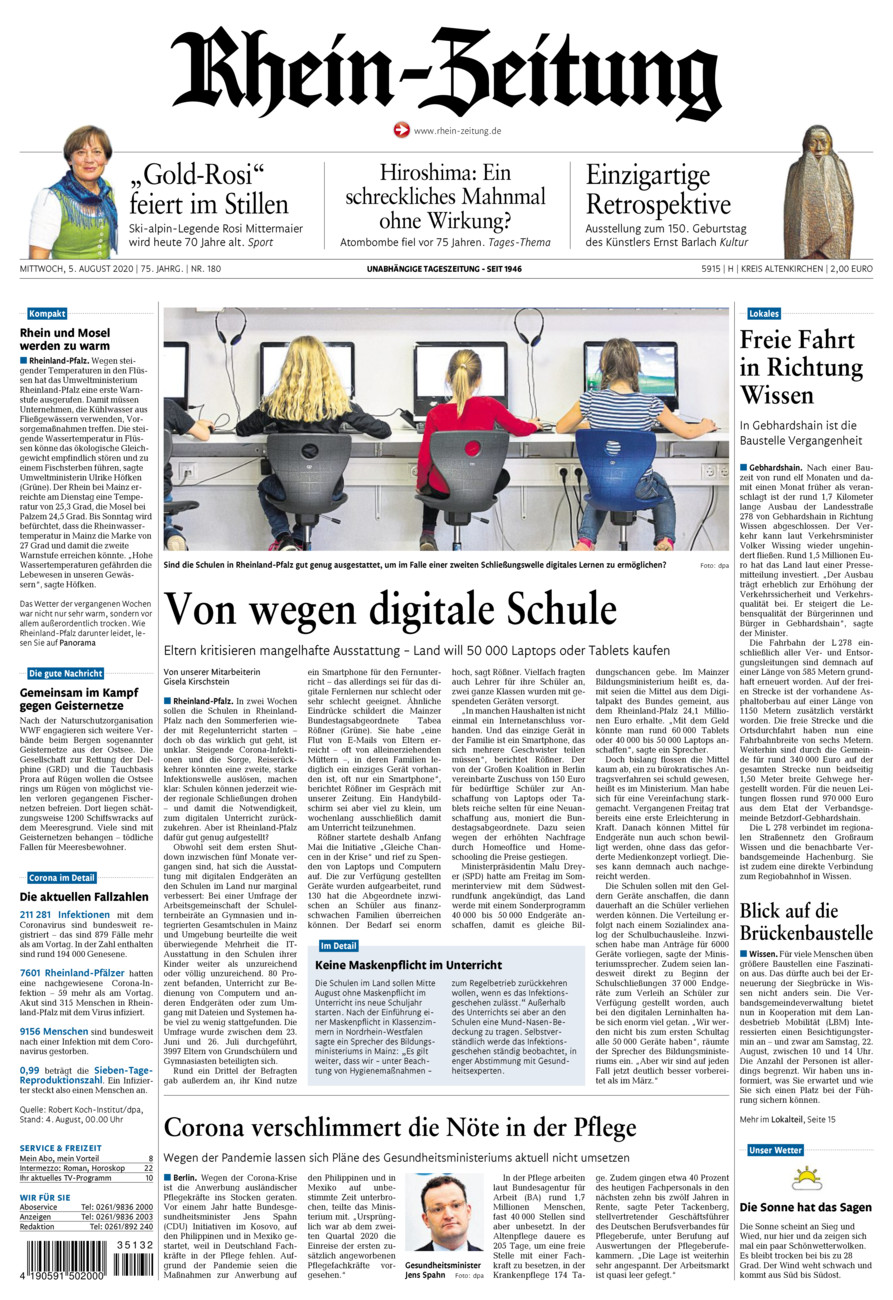 Rhein-Zeitung Kreis Altenkirchen vom Mittwoch, 05.08.2020