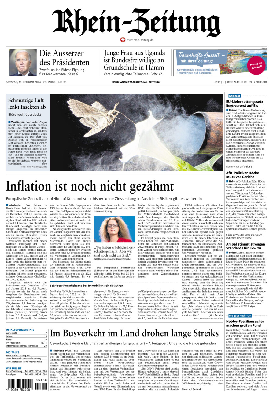 Rhein-Zeitung Kreis Altenkirchen vom Samstag, 10.02.2024
