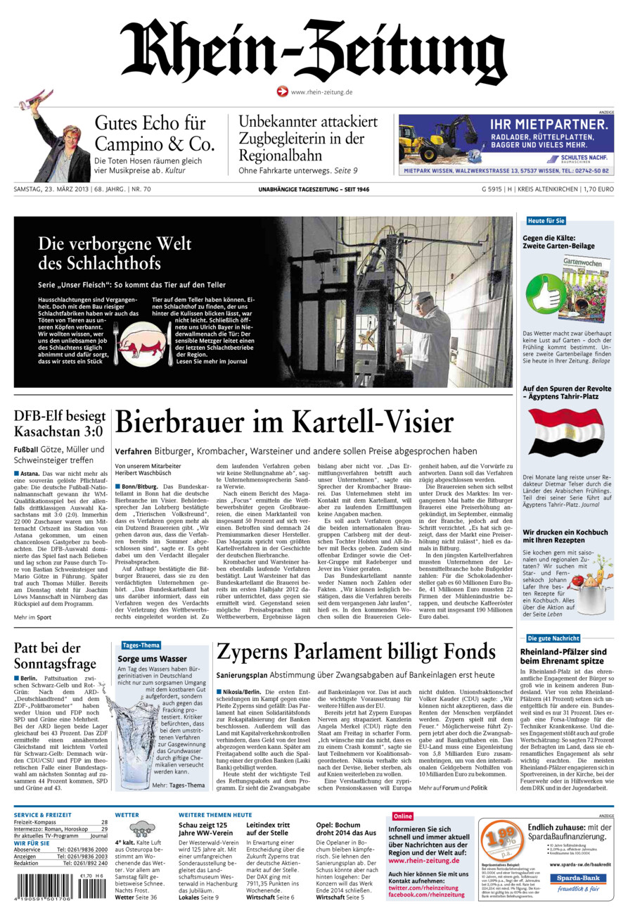 Rhein-Zeitung Kreis Altenkirchen vom Samstag, 23.03.2013