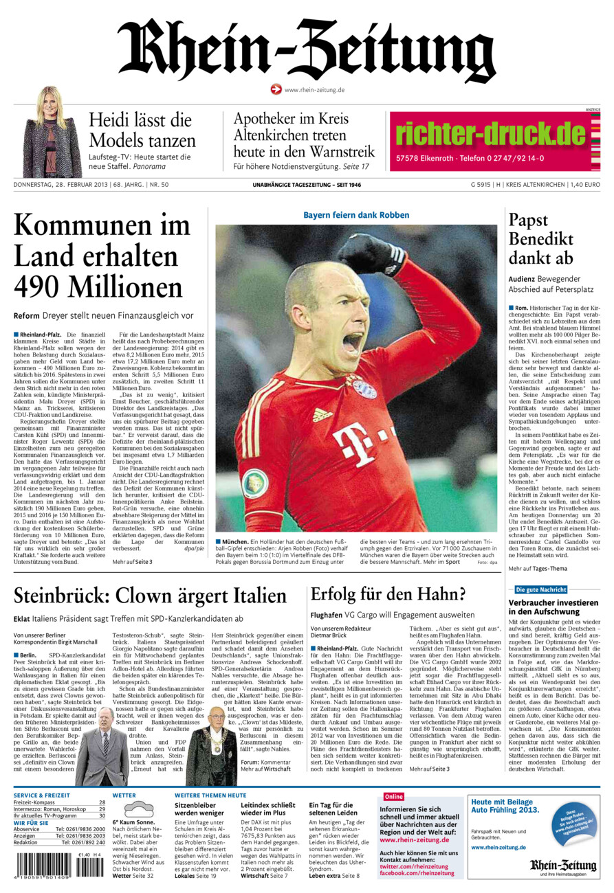 Rhein-Zeitung Kreis Altenkirchen vom Donnerstag, 28.02.2013