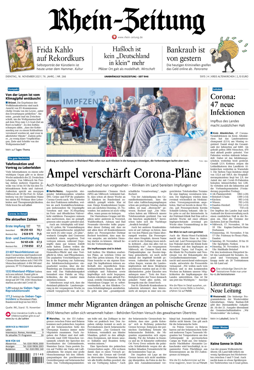 Rhein-Zeitung Kreis Altenkirchen vom Dienstag, 16.11.2021