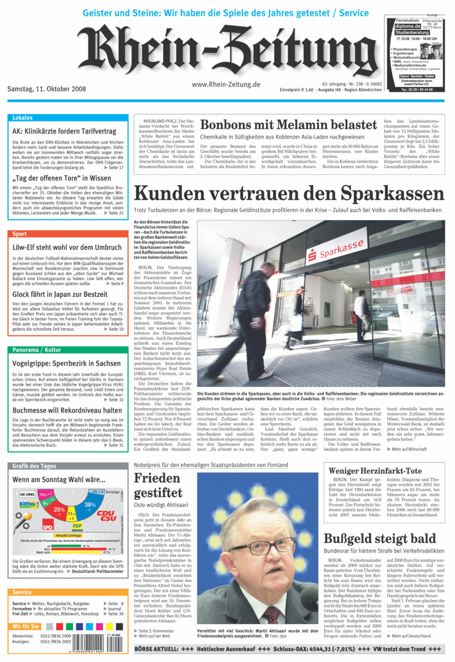 Rhein-Zeitung Kreis Altenkirchen vom Samstag, 11.10.2008