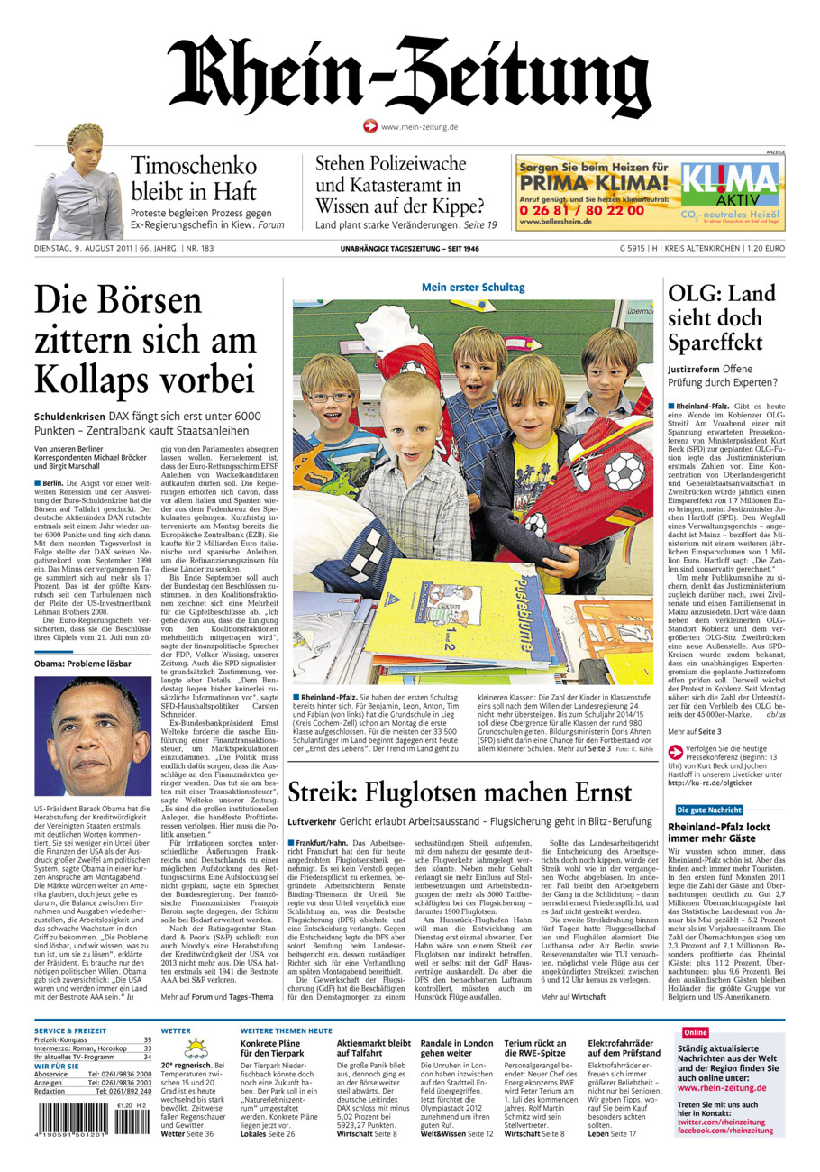 Rhein-Zeitung Kreis Altenkirchen vom Dienstag, 09.08.2011