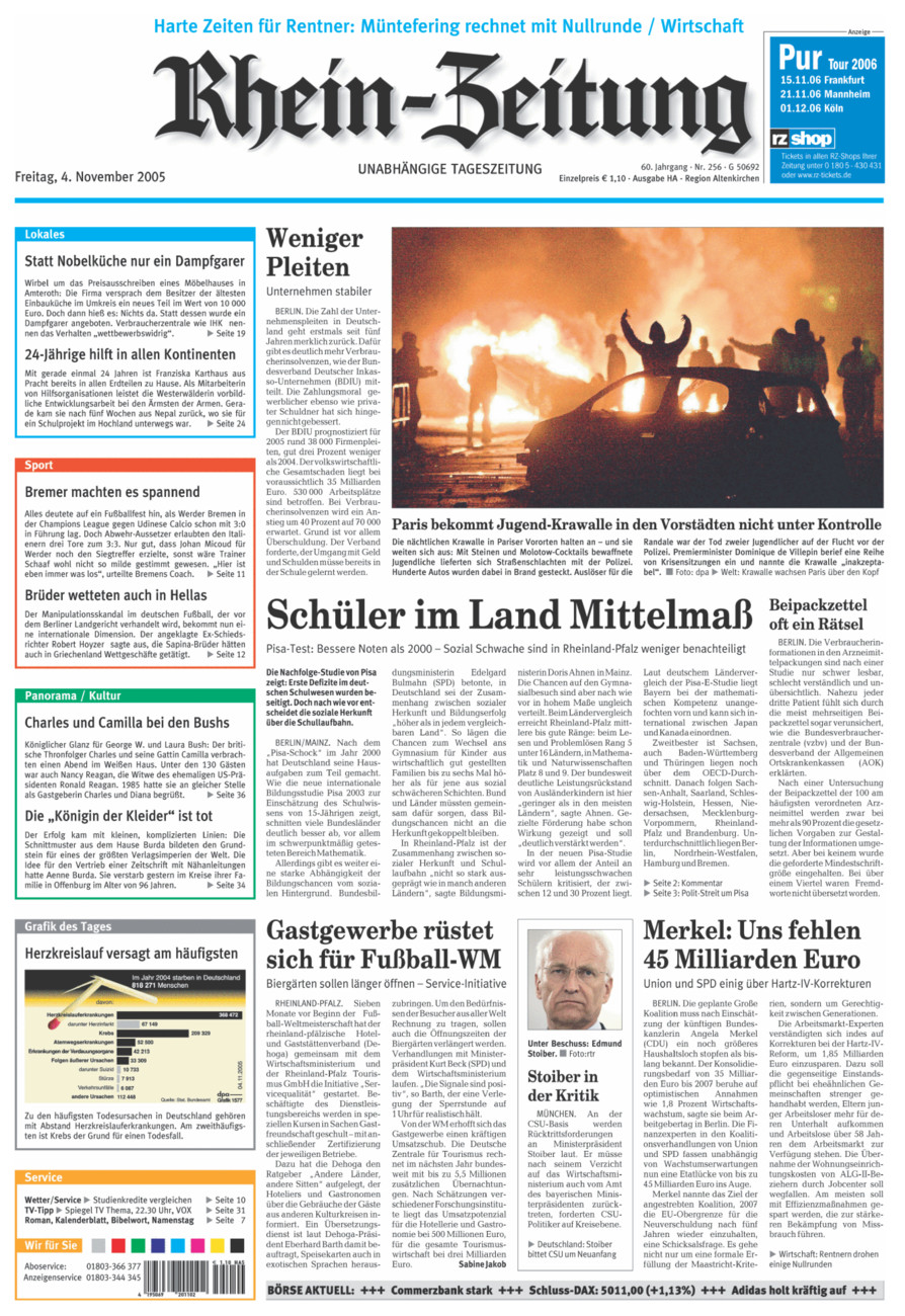 Rhein-Zeitung Kreis Altenkirchen vom Freitag, 04.11.2005