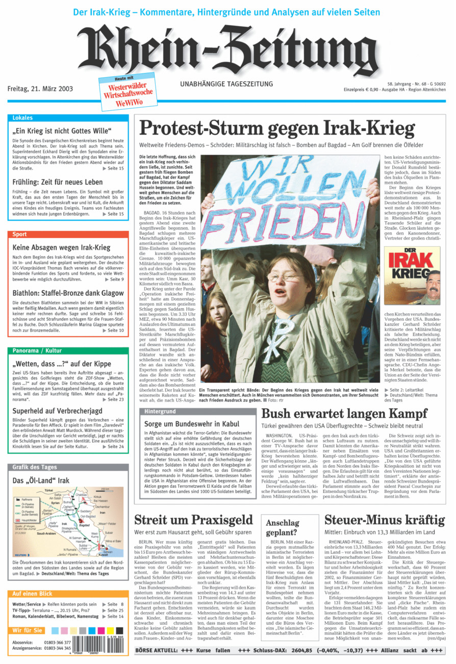 Rhein-Zeitung Kreis Altenkirchen vom Freitag, 21.03.2003