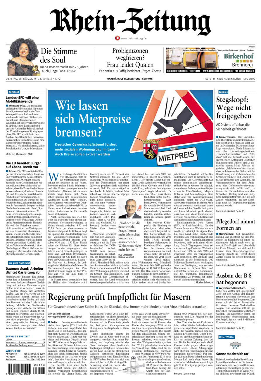 Rhein-Zeitung Kreis Altenkirchen vom Dienstag, 26.03.2019