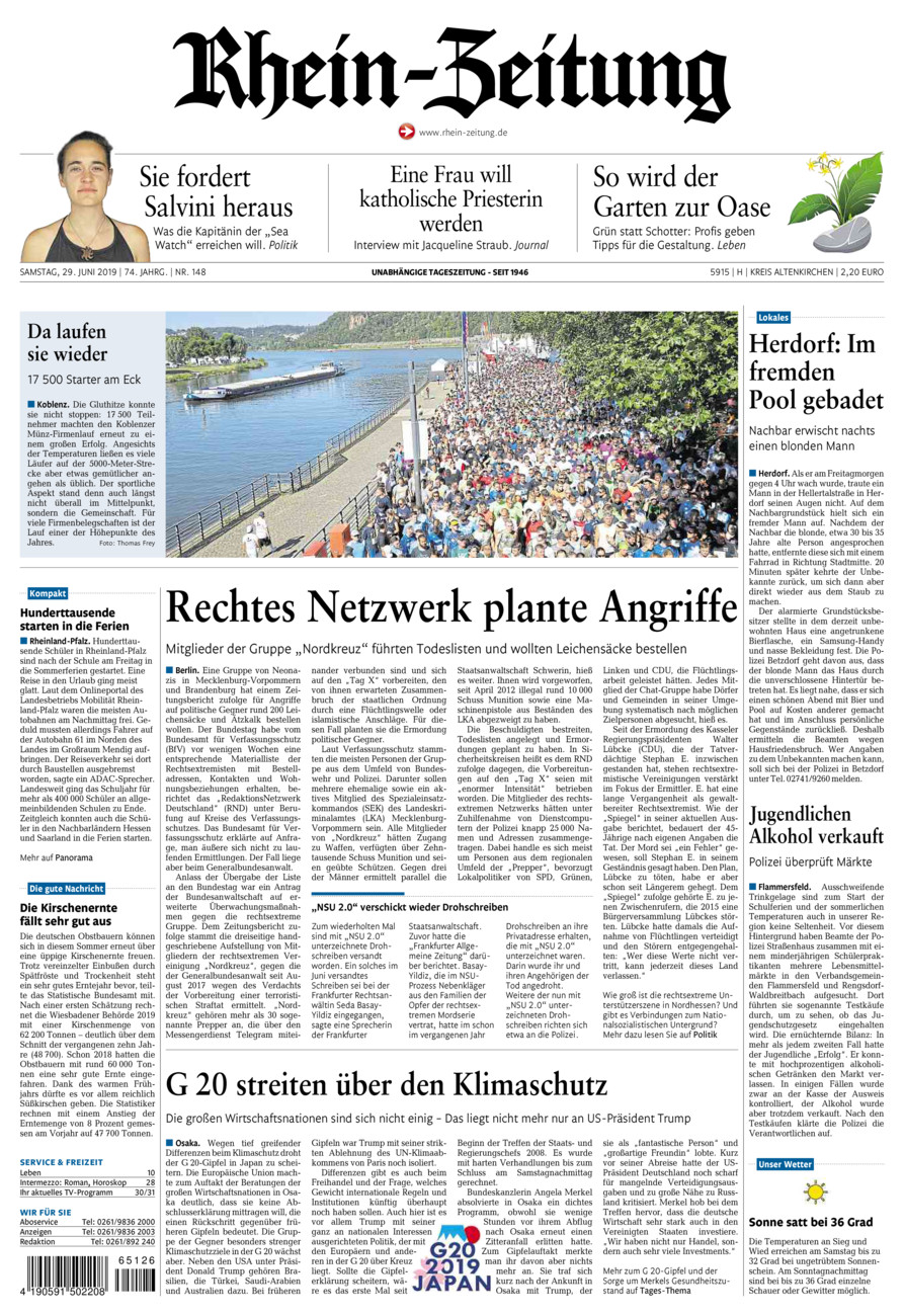 Rhein-Zeitung Kreis Altenkirchen vom Samstag, 29.06.2019