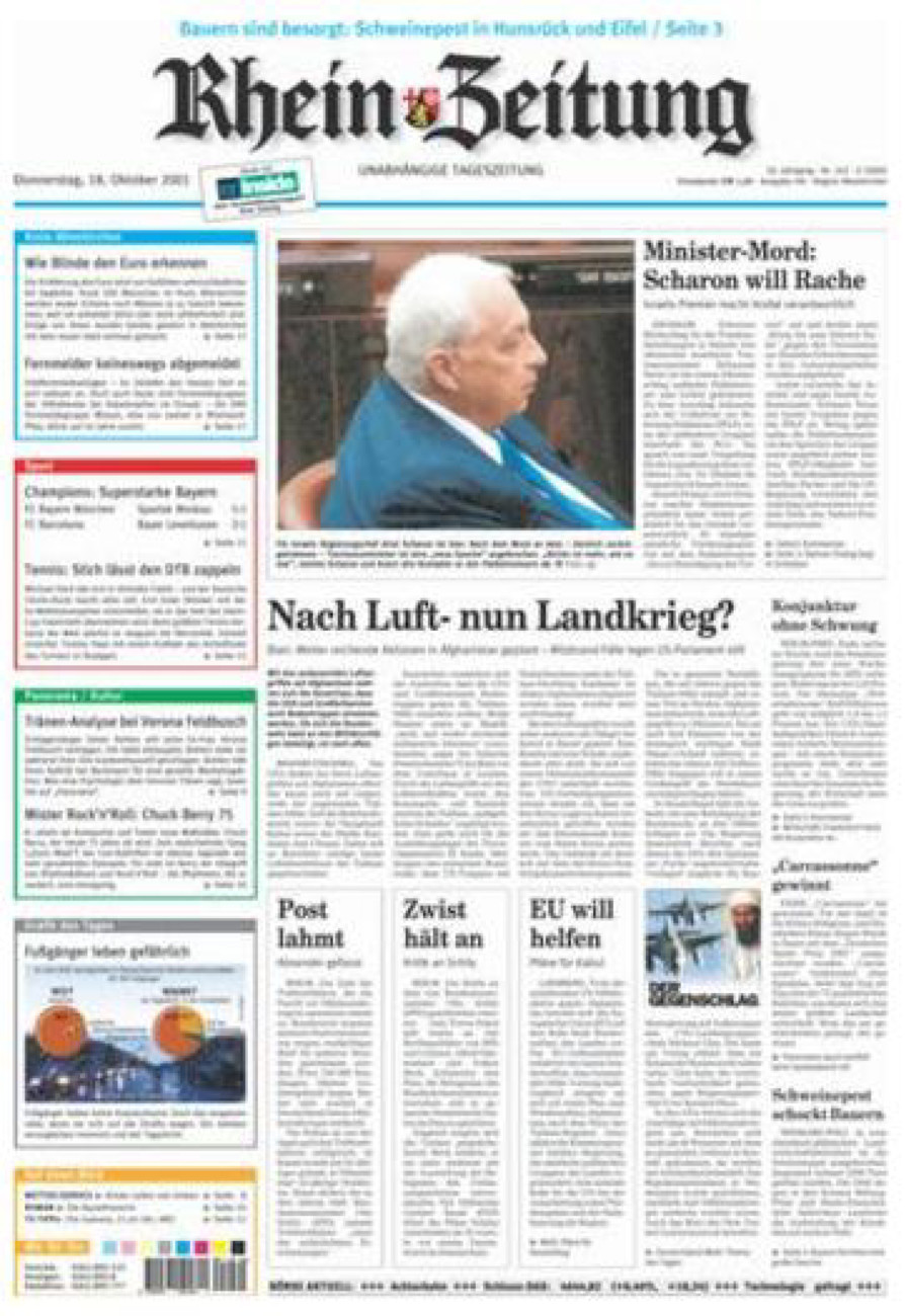 Rhein-Zeitung Kreis Altenkirchen vom Donnerstag, 18.10.2001