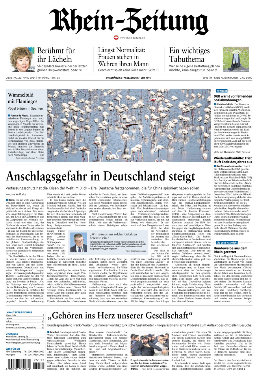 Rhein-Zeitung Kreis Altenkirchen vom Dienstag, 23.04.2024