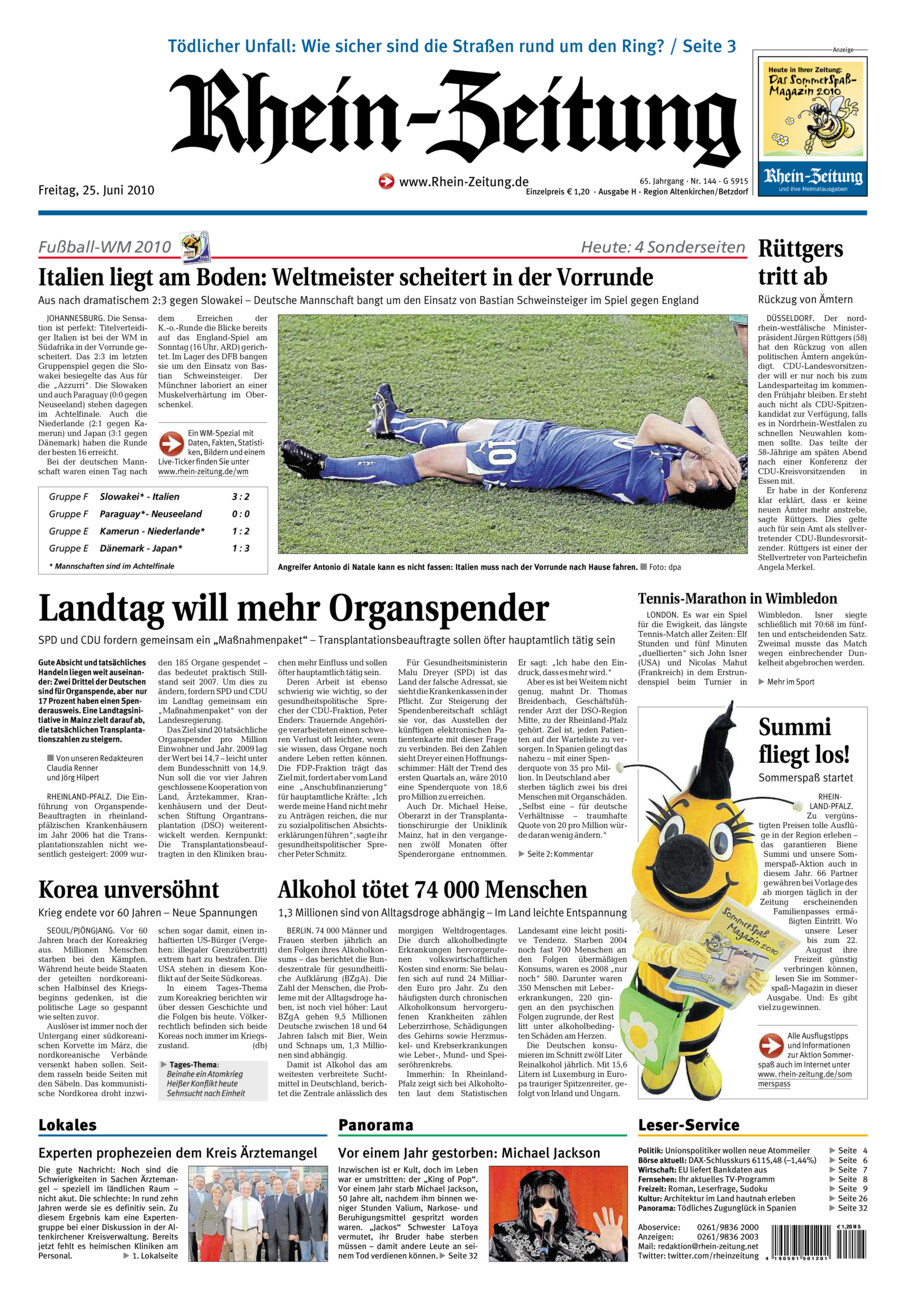 Rhein-Zeitung Kreis Altenkirchen vom Freitag, 25.06.2010
