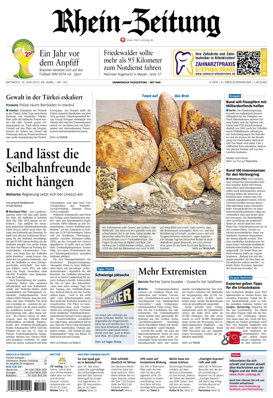 Rhein-Zeitung Kreis Altenkirchen vom Mittwoch, 12.06.2013