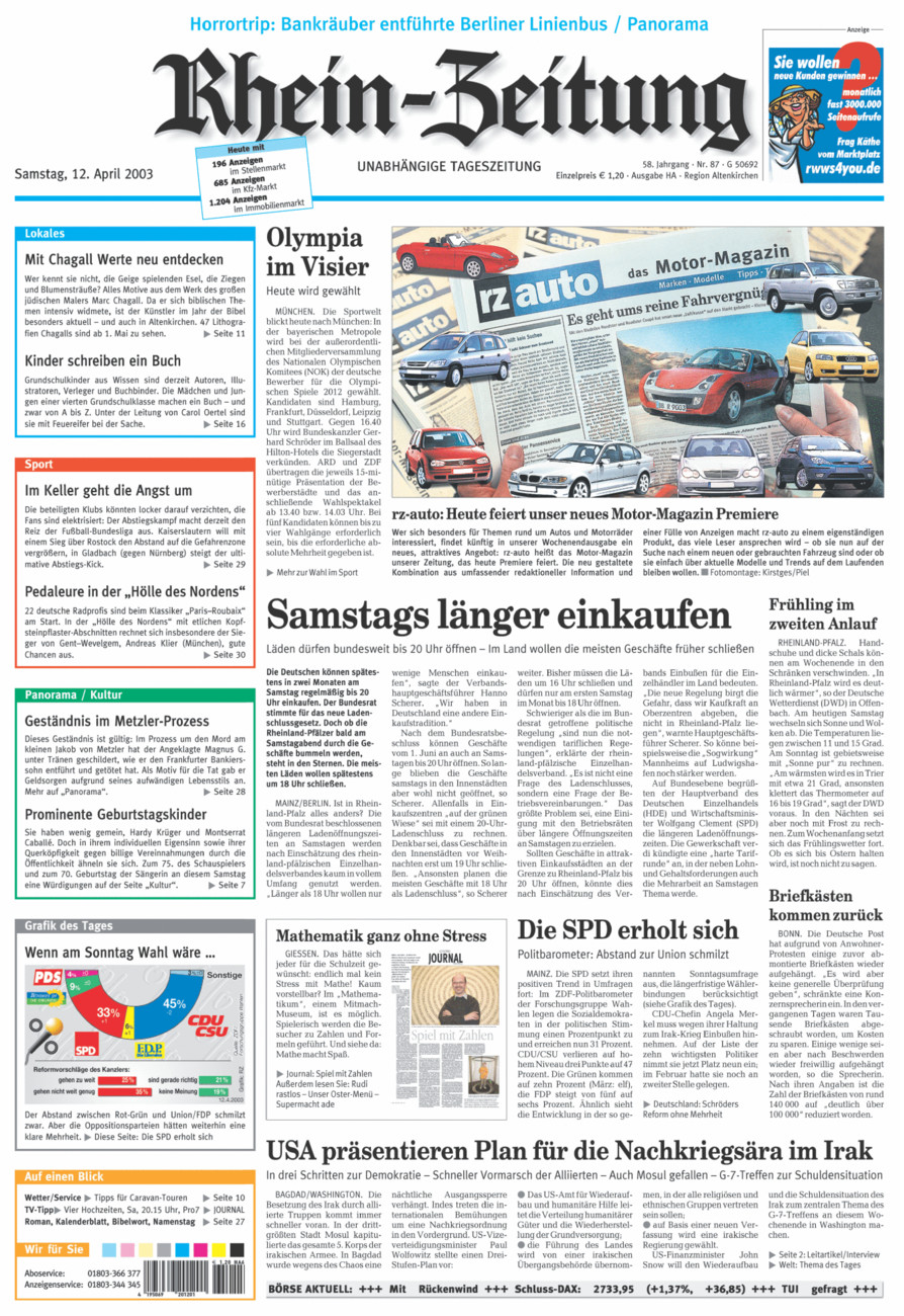 Rhein-Zeitung Kreis Altenkirchen vom Samstag, 12.04.2003