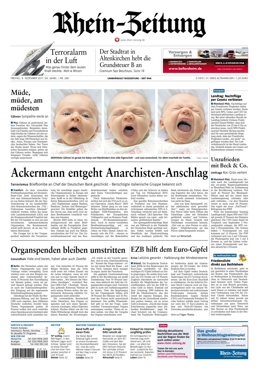 Rhein-Zeitung Kreis Altenkirchen vom Freitag, 09.12.2011