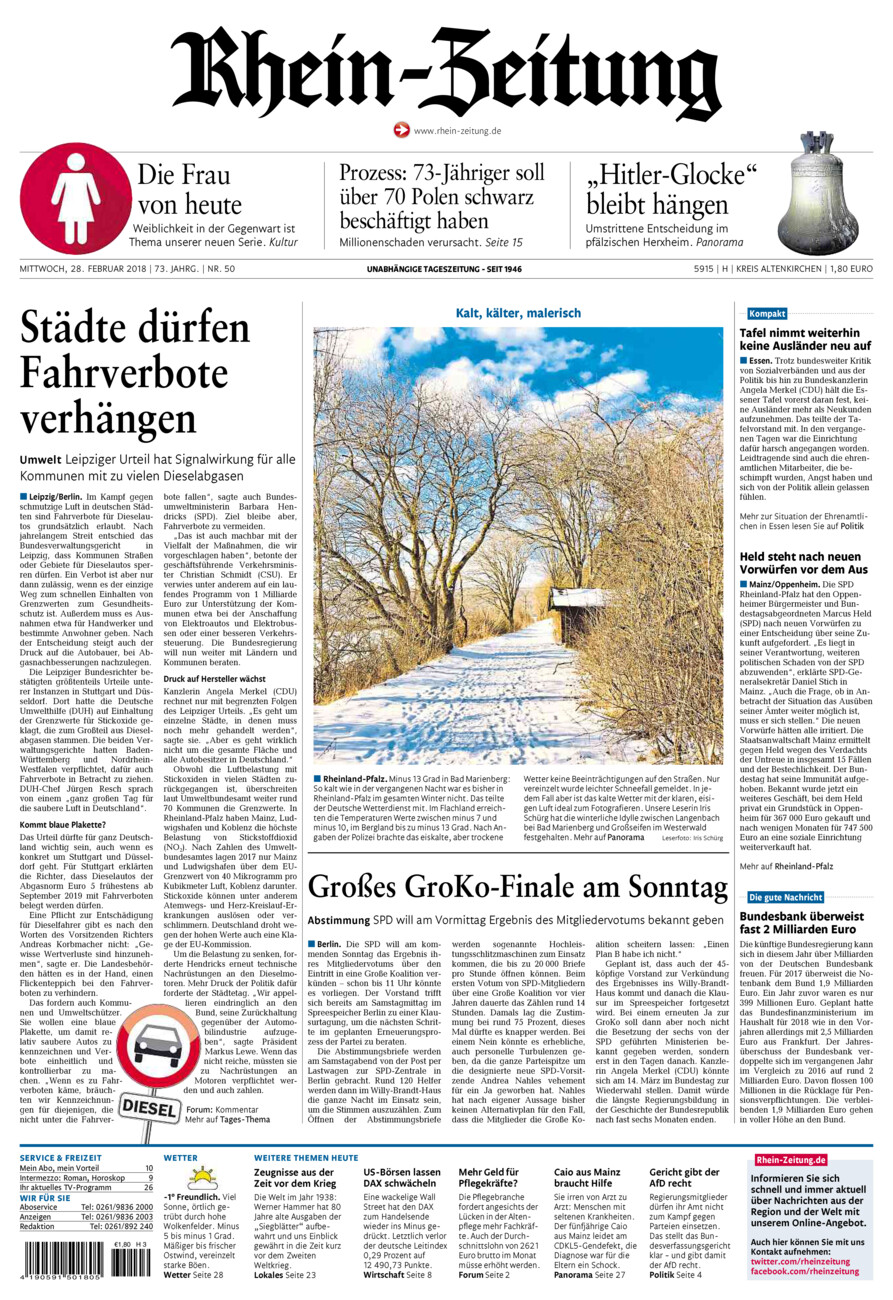 Rhein-Zeitung Kreis Altenkirchen vom Mittwoch, 28.02.2018