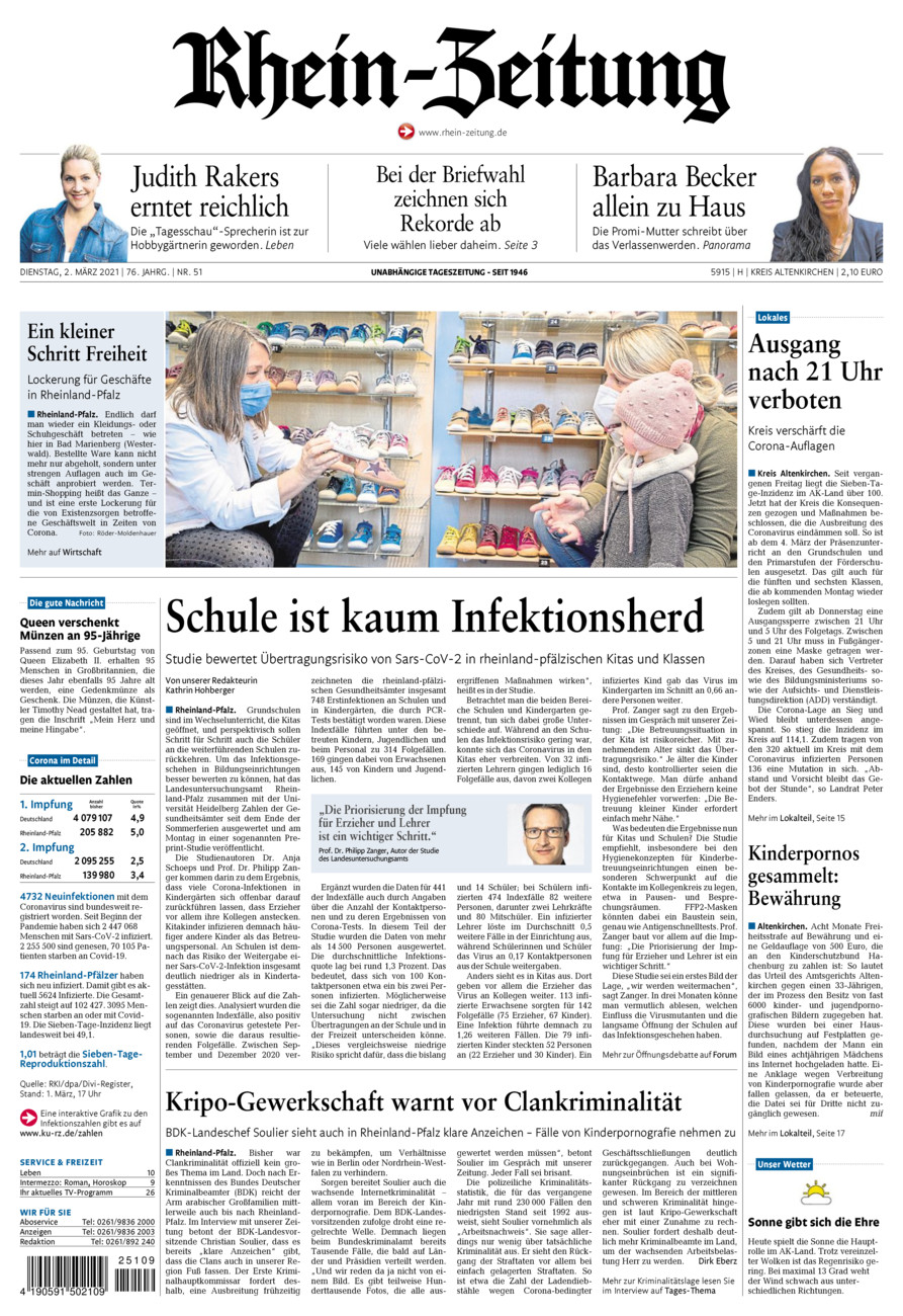 Rhein-Zeitung Kreis Altenkirchen vom Dienstag, 02.03.2021