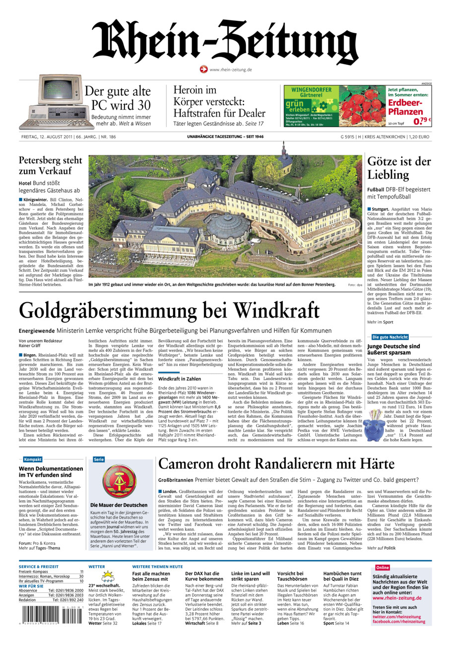 Rhein-Zeitung Kreis Altenkirchen vom Freitag, 12.08.2011
