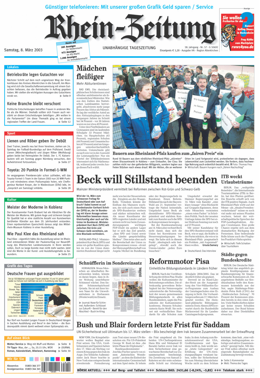 Rhein-Zeitung Kreis Altenkirchen vom Samstag, 08.03.2003