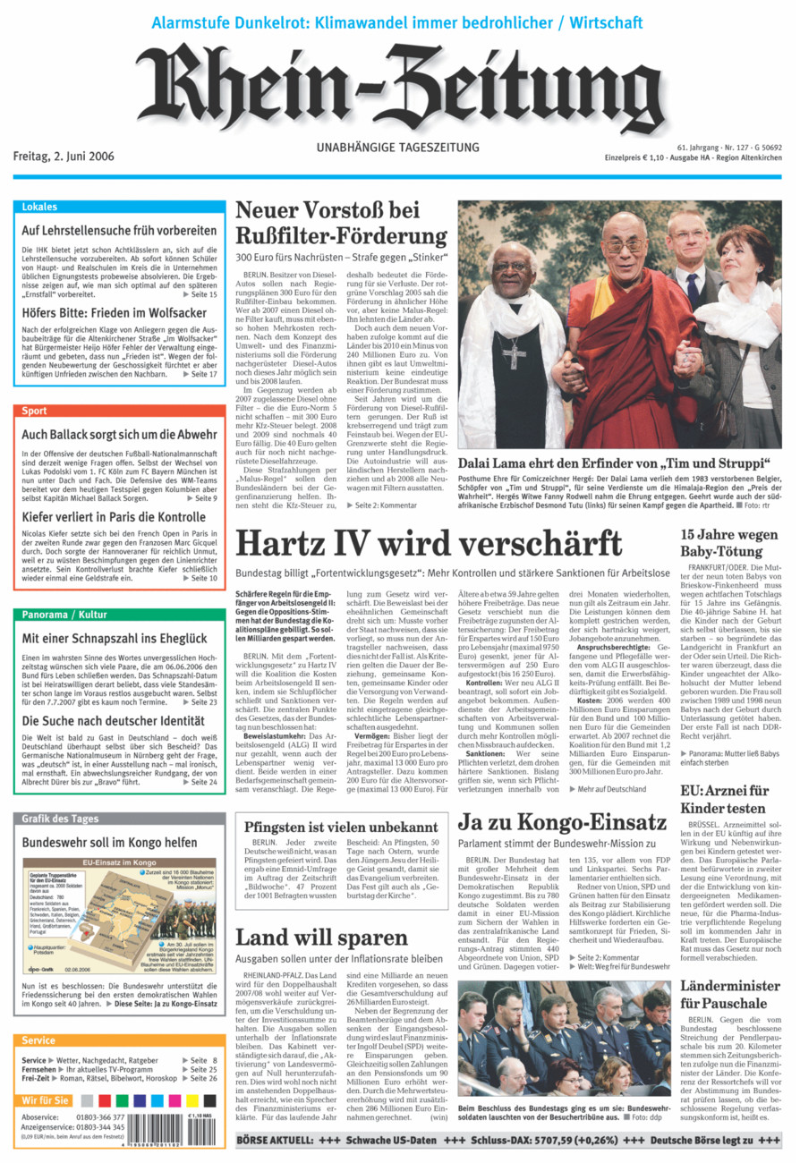 Rhein-Zeitung Kreis Altenkirchen vom Freitag, 02.06.2006