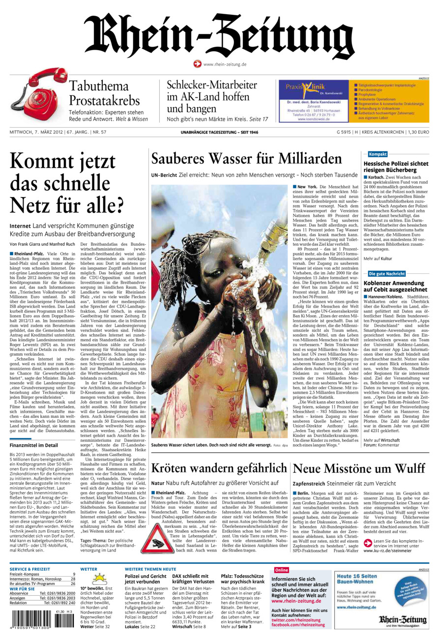 Rhein-Zeitung Kreis Altenkirchen vom Mittwoch, 07.03.2012