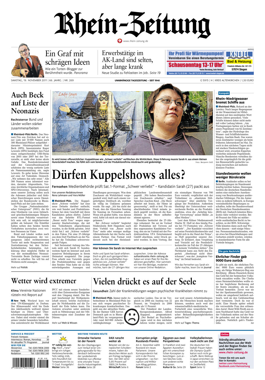 Rhein-Zeitung Kreis Altenkirchen vom Samstag, 19.11.2011
