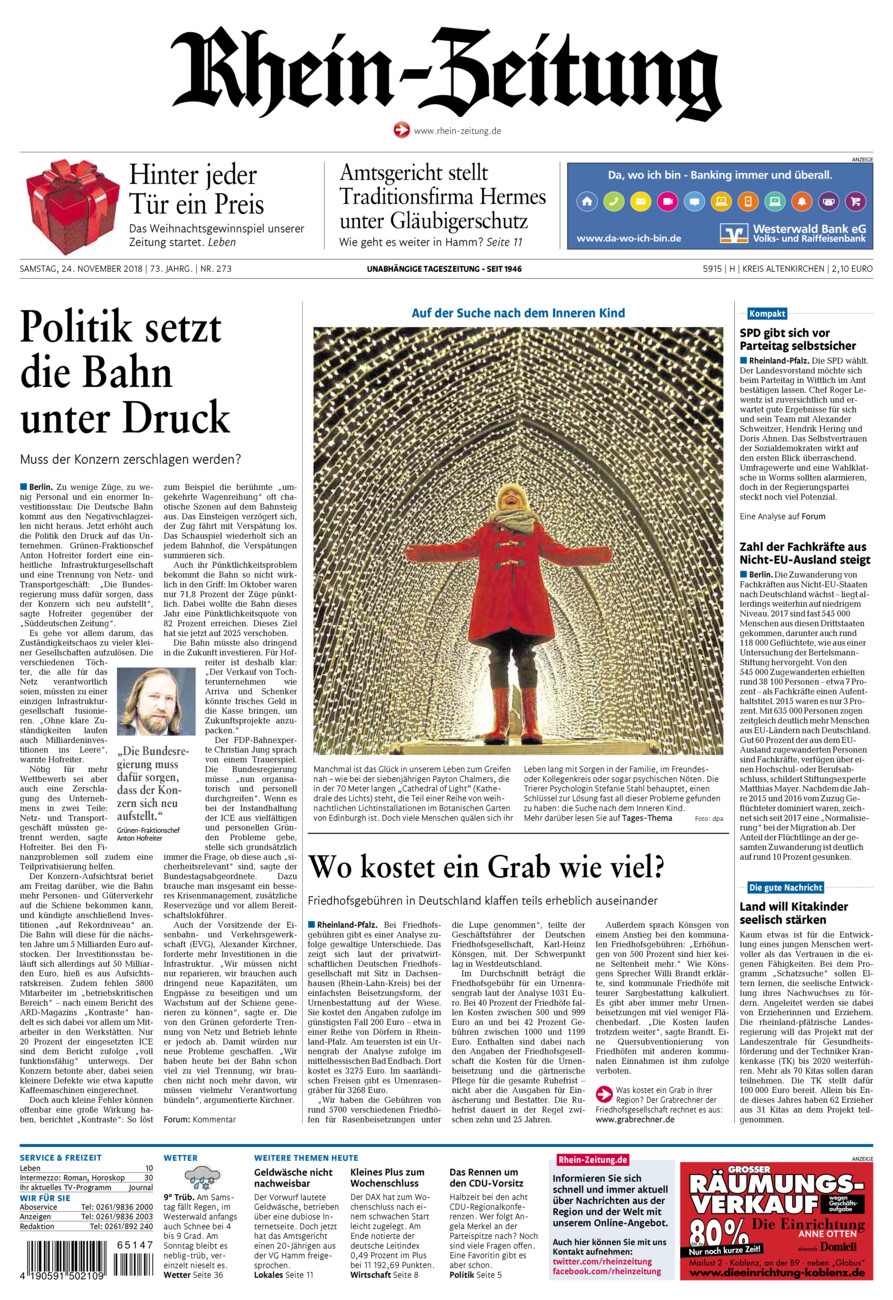 Rhein-Zeitung Kreis Altenkirchen vom Samstag, 24.11.2018