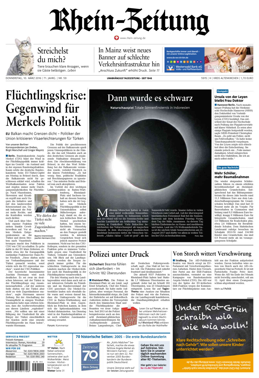 Rhein-Zeitung Kreis Altenkirchen vom Donnerstag, 10.03.2016
