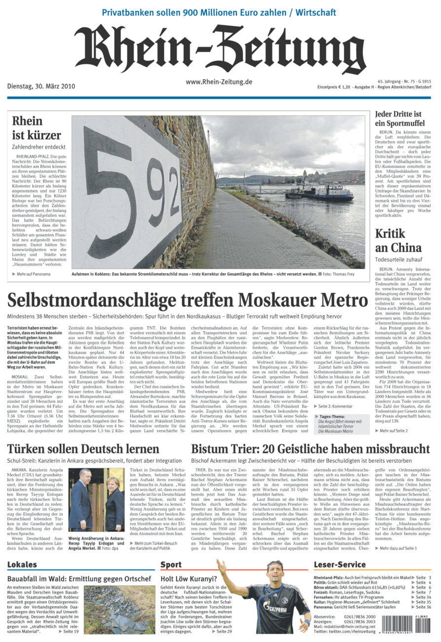 Rhein-Zeitung Kreis Altenkirchen vom Dienstag, 30.03.2010