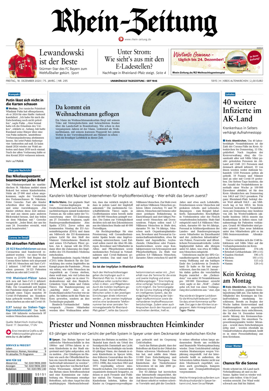 Rhein-Zeitung Kreis Altenkirchen vom Freitag, 18.12.2020