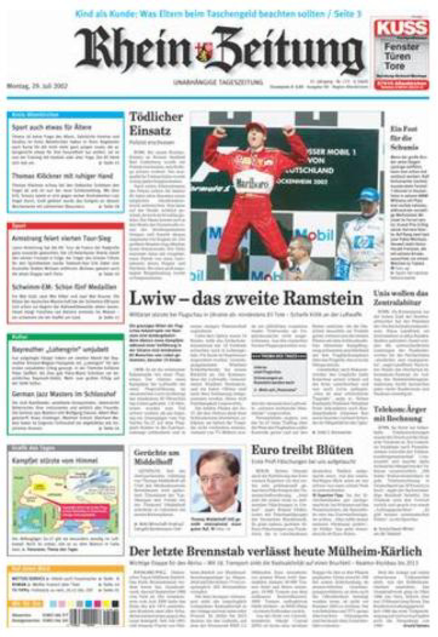 Rhein-Zeitung Kreis Altenkirchen vom Montag, 29.07.2002