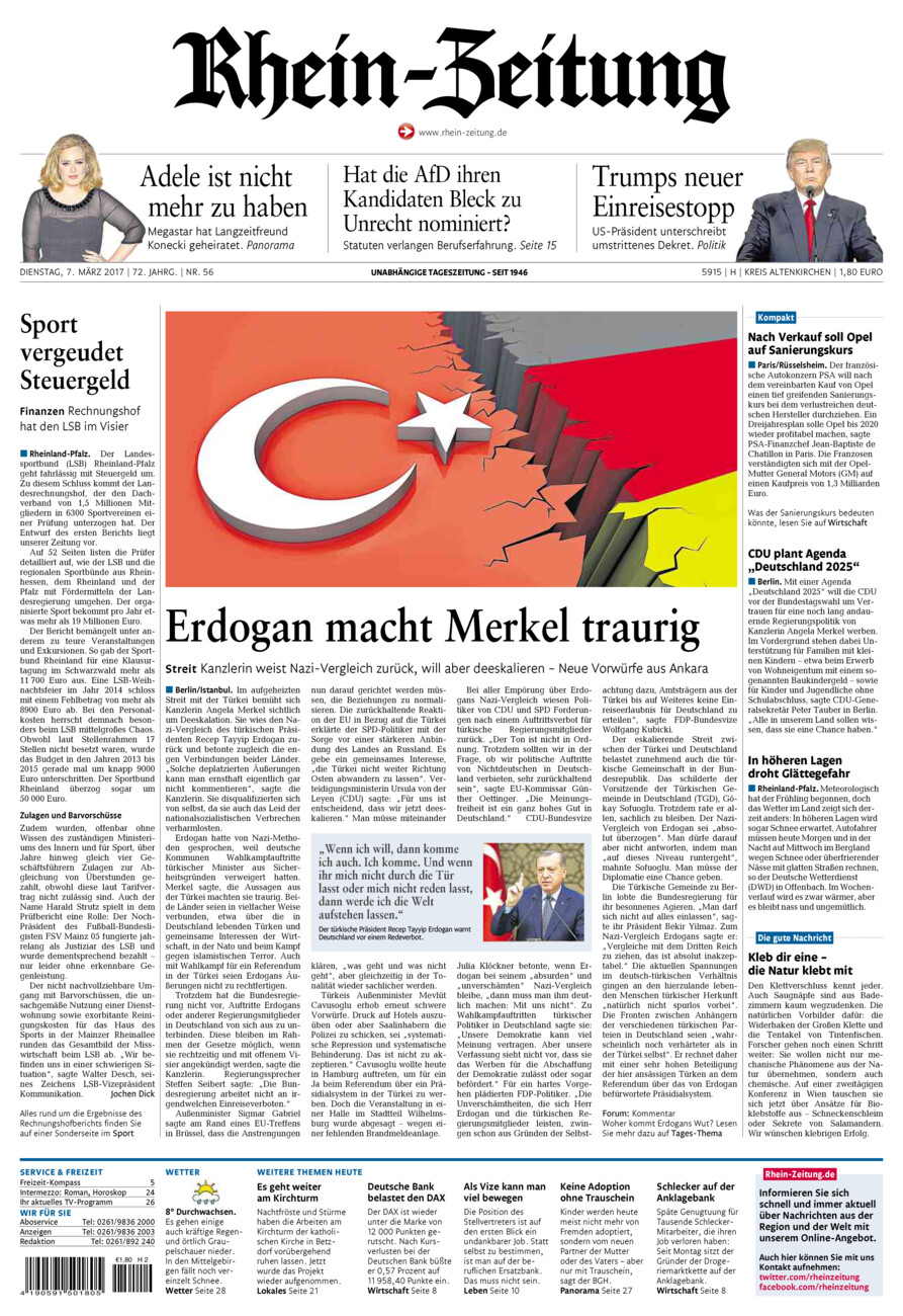 Rhein-Zeitung Kreis Altenkirchen vom Dienstag, 07.03.2017
