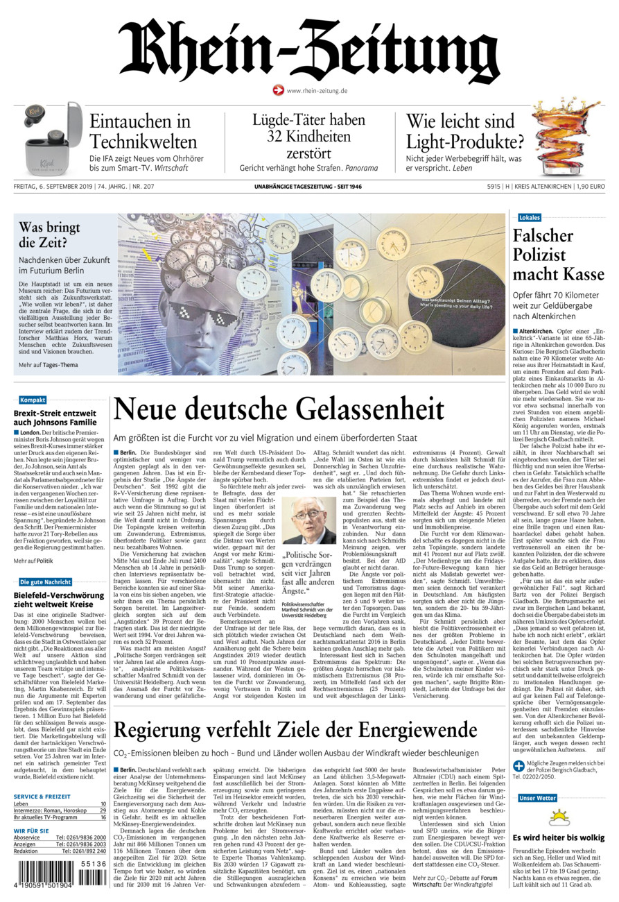 Rhein-Zeitung Kreis Altenkirchen vom Freitag, 06.09.2019