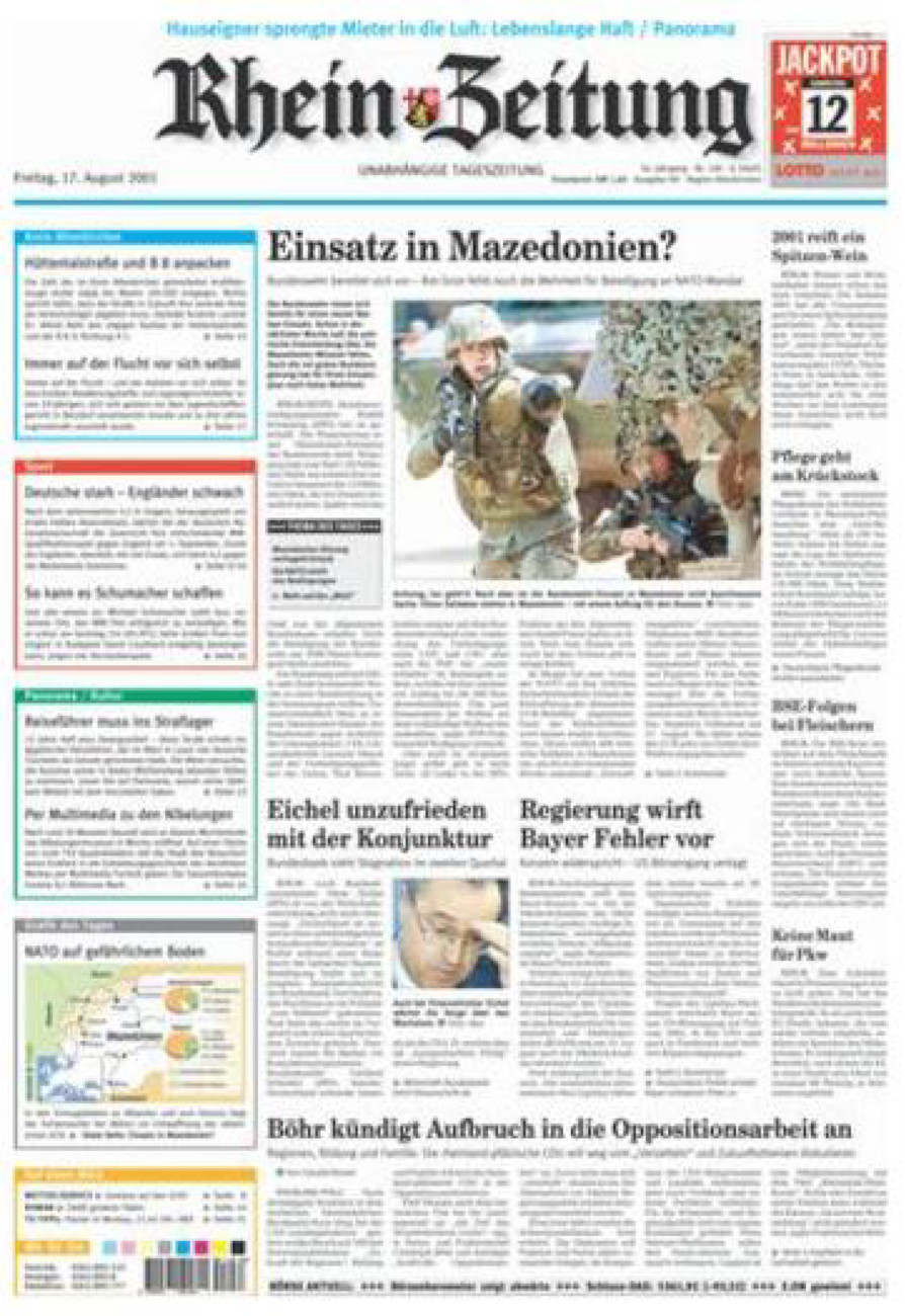 Rhein-Zeitung Kreis Altenkirchen vom Freitag, 17.08.2001
