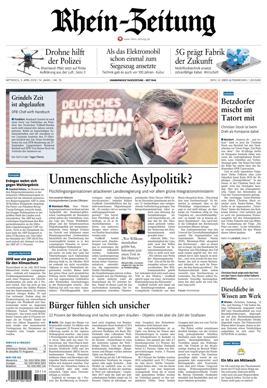 Rhein-Zeitung Kreis Altenkirchen vom Mittwoch, 03.04.2019