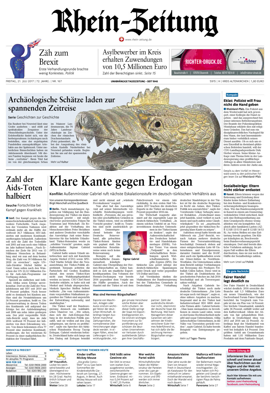 Rhein-Zeitung Kreis Altenkirchen vom Freitag, 21.07.2017