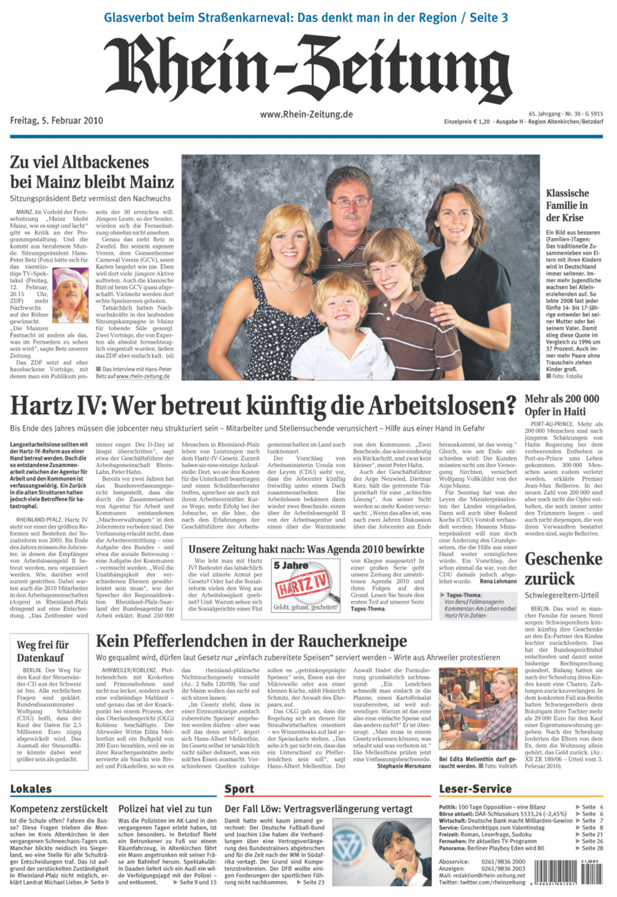 Rhein-Zeitung Kreis Altenkirchen vom Freitag, 05.02.2010