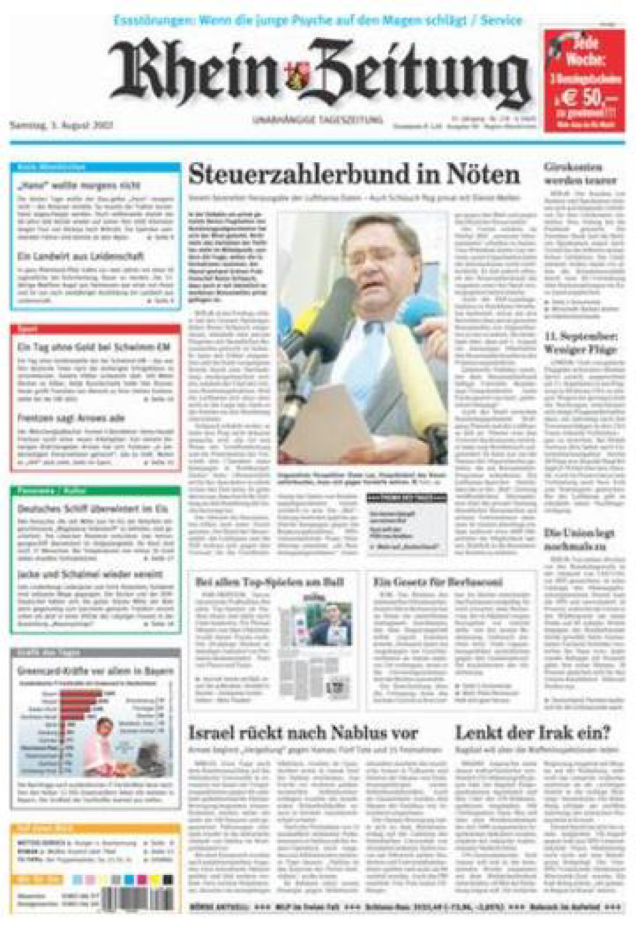 Rhein-Zeitung Kreis Altenkirchen vom Samstag, 03.08.2002