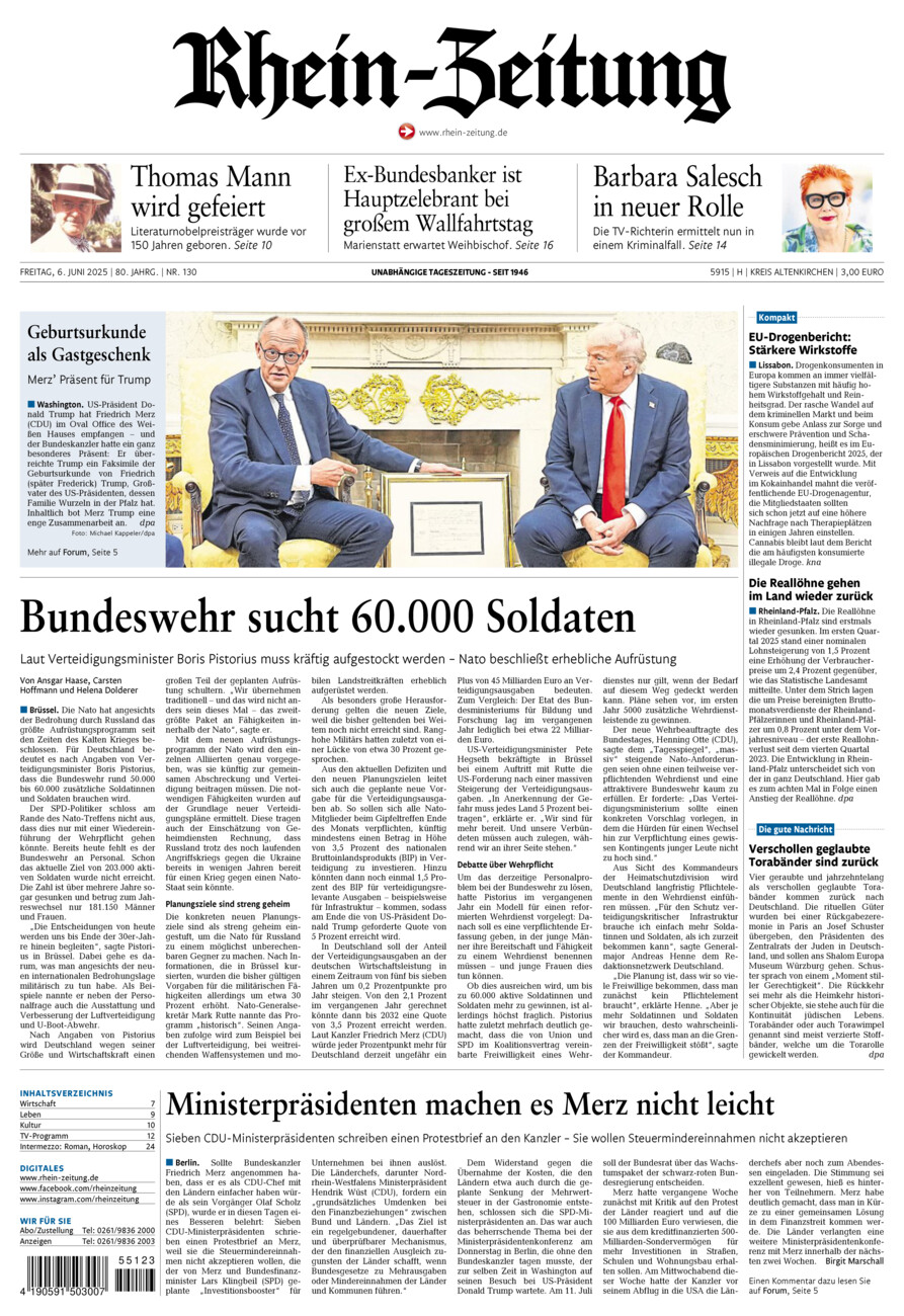 Rhein-Zeitung Kreis Altenkirchen vom Freitag, 06.06.2025