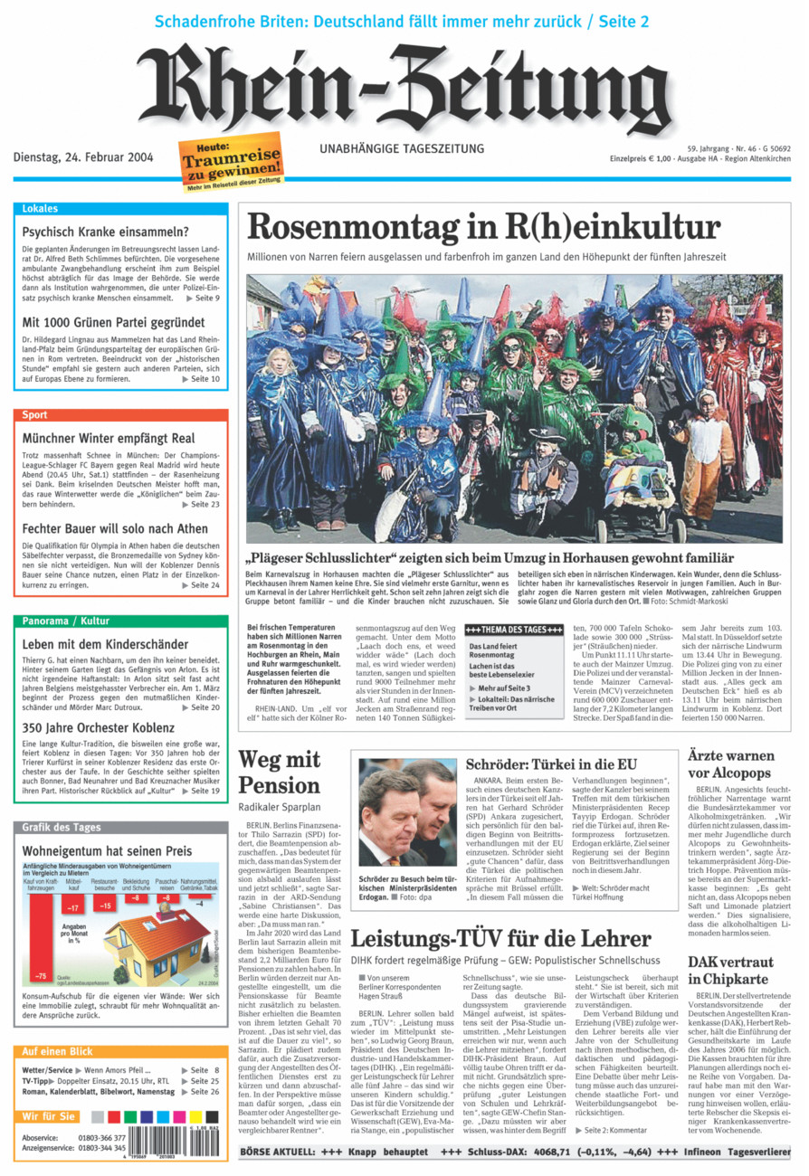 Rhein-Zeitung Kreis Altenkirchen vom Dienstag, 24.02.2004